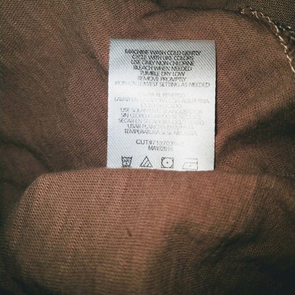 Ten Sixty Sherman Womens Tank Top Size Large Tan Thrush  Flare Hem V Neck - Picture 6 of 7